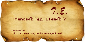Trencsényi Elemér névjegykártya