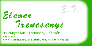 elemer trencsenyi business card